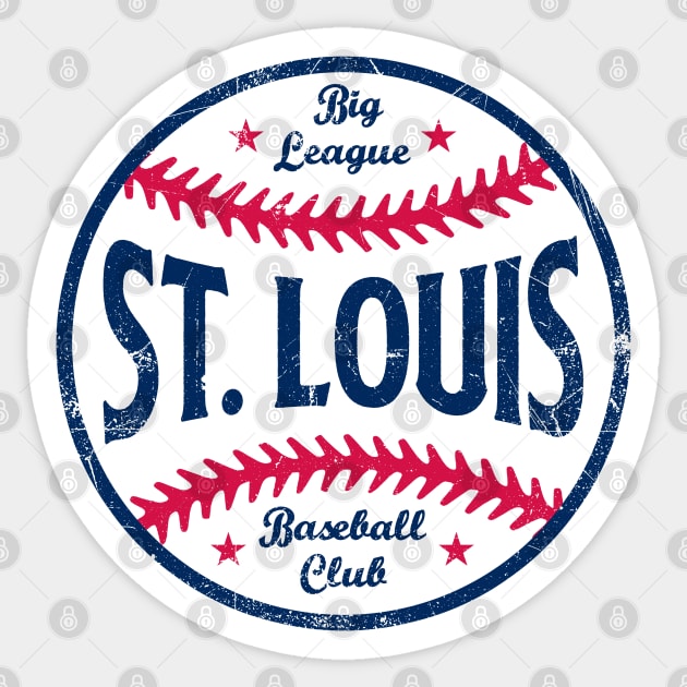 St. Louis Retro Big League Baseball - Red Sticker by KFig21